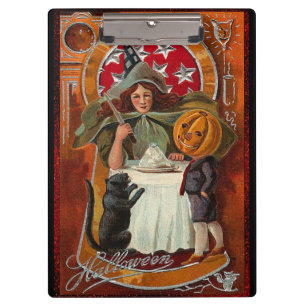 Fröhliches Halloween Retro Plakat Klemmbrett