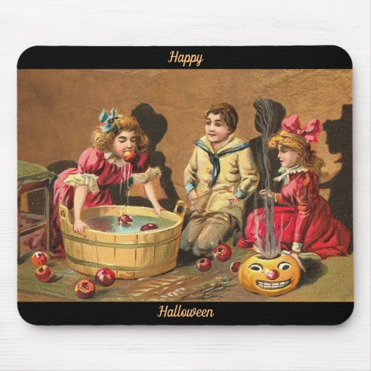 Fröhliches Halloween Retro Plakat Mousepad (Vorne)