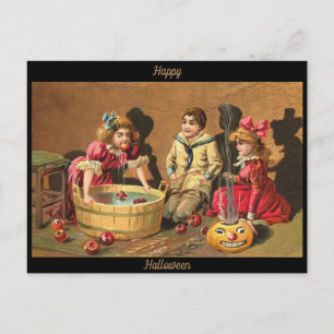 Fröhliches Halloween Retro Plakat Postkarte