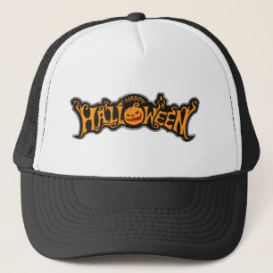 Fröhliches Halloween Ruby Eye Kürbis Silber Rahmen Truckerkappe