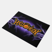 Fröhliches Halloween Ruby Eyed Pumpkin Purple Ligh Fußmatte (Schrägansicht)