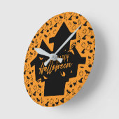 Fröhliches Halloween Runde Wanduhr (Winkel)