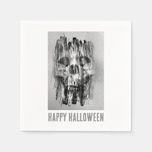 Fröhliches Halloween. Schädel in Not Serviette (Vorderseite)