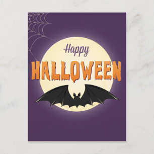 Fröhliches Halloween Schwarze Fledermaus Postkarte