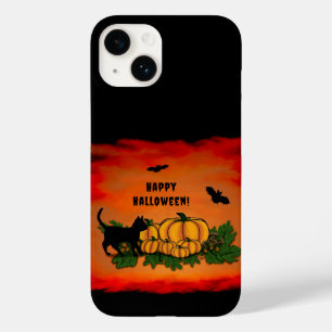 Fröhliches Halloween, schwarze Katze, Fledermaus u Case-Mate iPhone 14 Hülle