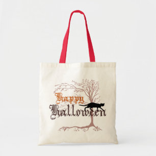 Fröhliches Halloween Schwarze Katze Tragetasche