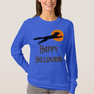 Fröhliches Halloween schwarze Katze Vintage Art T- T-Shirt