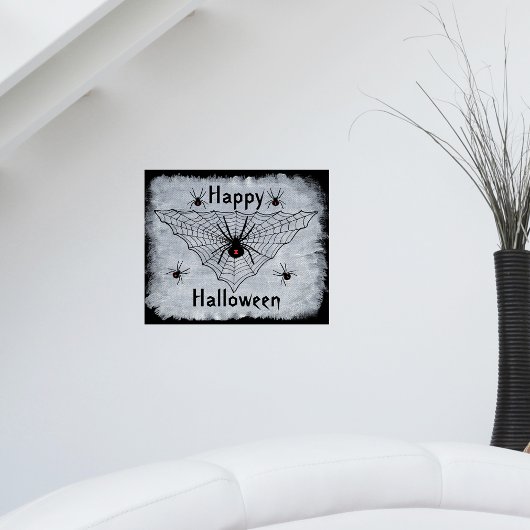 Fröhliches Halloween Schwarze Witwe Spinnennetz Po Poster