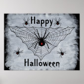 Fröhliches Halloween Schwarze Witwe Spinnennetz Po Poster (Vorne)