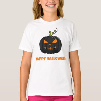 Fröhliches Halloween Schwarzes Kürbis Mädchen T-Sh T-Shirt