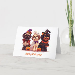 Fröhliches Halloween Shih Tzu Hunde Feiertagskarte