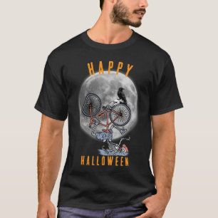 Fröhliches Halloween Skelett Radfahrer T-Shirt G