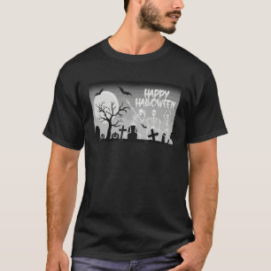 Fröhliches Halloween Skelette tanzen auf einem mon T-Shirt