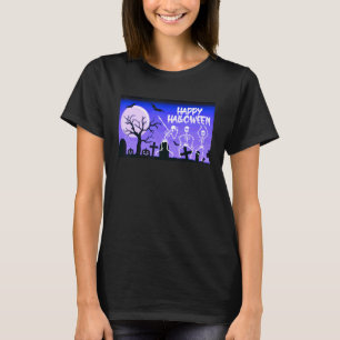 Fröhliches Halloween Skelette tanzen im mondbeschi T-Shirt