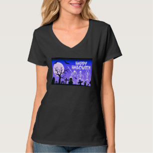 Fröhliches Halloween Skelette tanzen im mondbeschi T-Shirt
