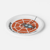 Fröhliches Halloween Spinne Pappteller (Schrägansicht)