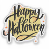 Fröhliches Halloween Spinnennetz Aufkleber (Vorderseite)