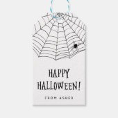 Fröhliches Halloween Spinnennetz Geschenkanhänger (Vorderseite)