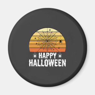 Fröhliches Halloween Spinnennetz Sonnenuntergang D Magnet