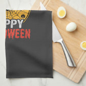 Fröhliches Halloween Spinnennetz Vektordesign Geschirrtuch (Viertel Falte)