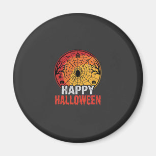 Fröhliches Halloween Spinnennetz Vektordesign Magnet