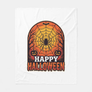 Fröhliches Halloween Spinnennetz Vintage Gravur De Fleecedecke
