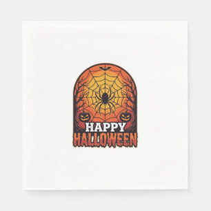 Fröhliches Halloween Spinnennetz Vintage Gravur De Serviette