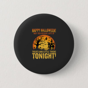 Fröhliches Halloween Spukhaus Süßigkeiten oder Sau Button