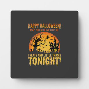 Fröhliches Halloween Spukhaus Süßigkeiten oder Sau Fotoplatte