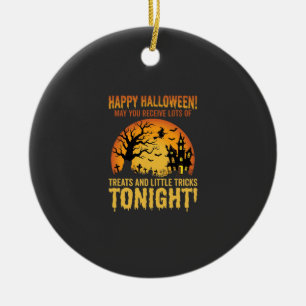 Fröhliches Halloween Spukhaus Süßigkeiten oder Sau Keramik Ornament