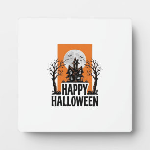 Fröhliches Halloween Spukhaus Vintage-Grafik_1 Fotoplatte
