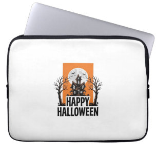 Fröhliches Halloween Spukhaus Vintage-Grafik_1 Laptopschutzhülle