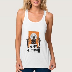 Fröhliches Halloween Spukhaus Vintage-Grafik_1 Tank Top