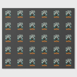 Fröhliches Halloween Spukschloss Geister und Kürbi Geschenkpapier