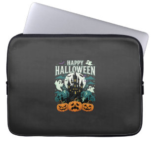 Fröhliches Halloween Spukschloss Geister und Kürbi Laptopschutzhülle