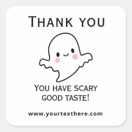 Fröhliches Halloween-Sticker - Süßer Kawaii-Geist Quadratischer Aufkleber
