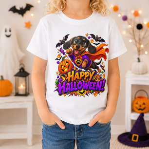 Fröhliches Halloween Superheld Dachshund Lustiger  T-Shirt