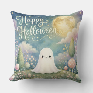 Fröhliches Halloween Süßer Geist Pastellgarten Kissen