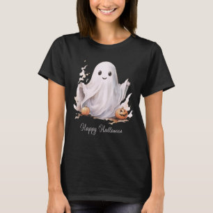 Fröhliches Halloween Süßer Geist Schwarzes Hallowe T-Shirt