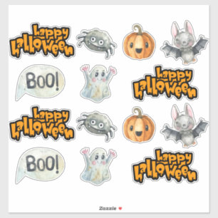 Fröhliches Halloween Süßer Gruseliger Sticker Satz