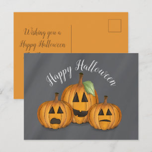 Fröhliches Halloween Süßer Kürbis Jack O Laternen Postkarte
