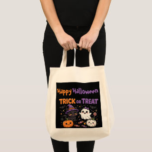 Fröhliches Halloween Süßes oder Saures Geist & sch Tragetasche