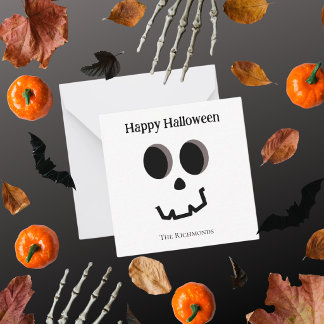Fröhliches Halloween Süßes Skelett-Gesicht Gruß Mitteilungskarte