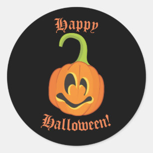 Fröhliches Halloween Süßes Verspieltes Kürbis Gesc Runder Aufkleber