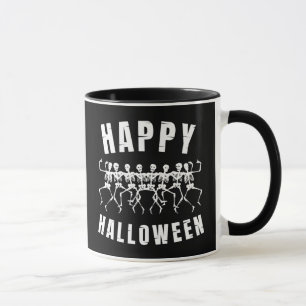 FRÖHLICHES HALLOWEEN TANZENDE SKELETTE TASSE