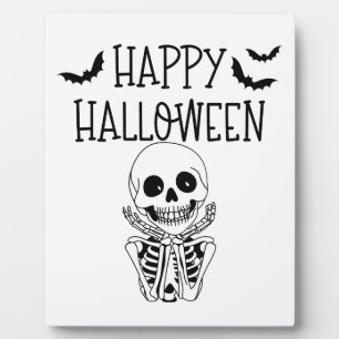 Fröhliches Halloween Tischschild mit Staffelei Fotoplatte