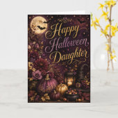 Fröhliches Halloween Tochter Karte (Gelbe Blume)
