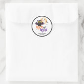 Fröhliches Halloween Vampir Fledermaus Süßes oder Runder Aufkleber (Tasche)