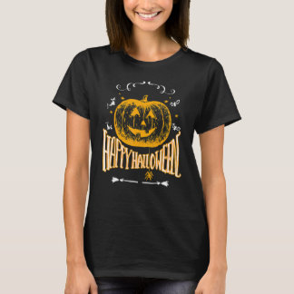Fröhliches Halloween Vintage-Kürbisgesicht Jack O T-Shirt