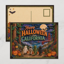 Fröhliches Halloween von kalifornischen Kindern Postkarte